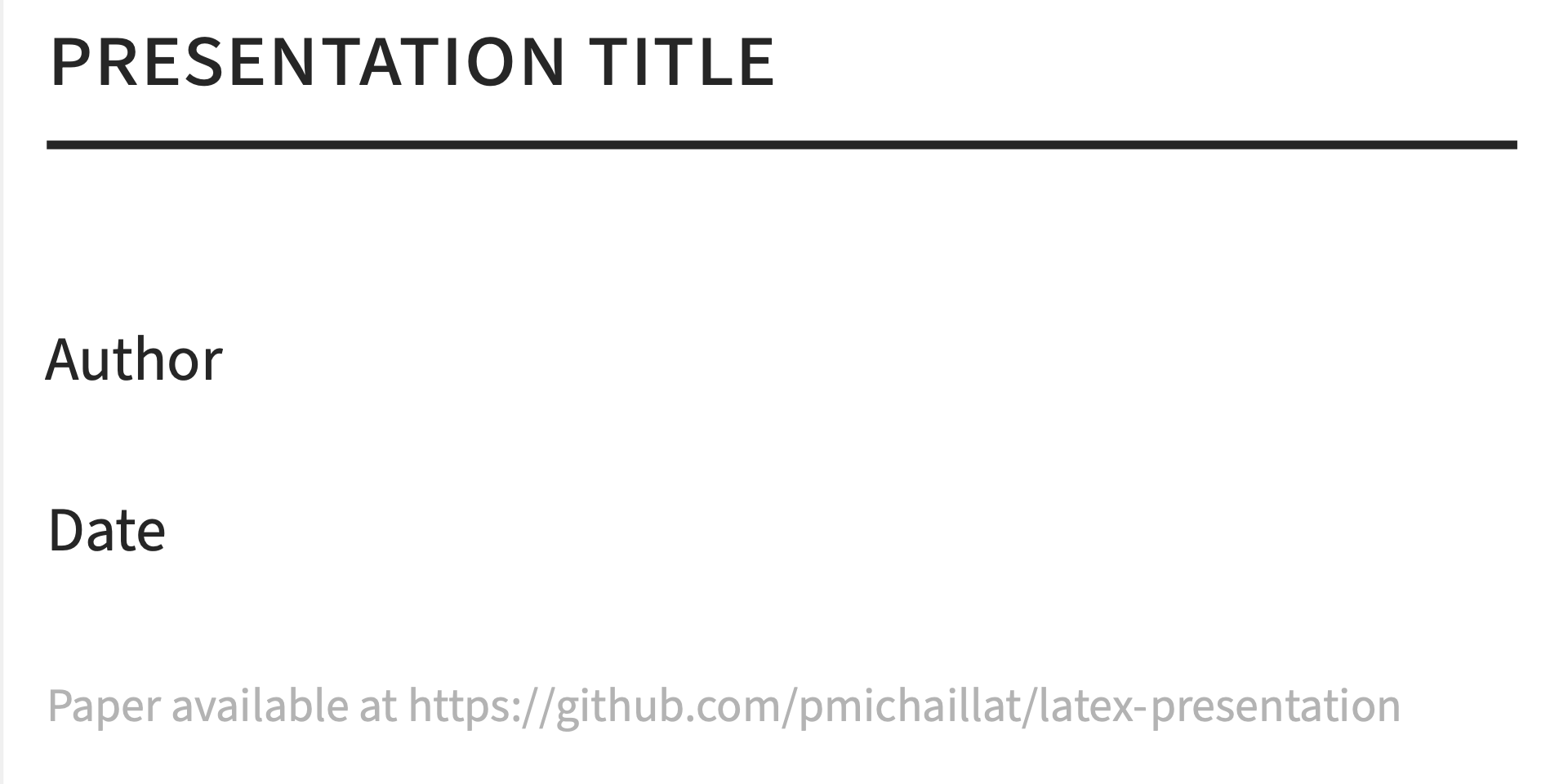 Minimalist LaTeX Template for Academic Presentations | Ahmed El Fatmaoui